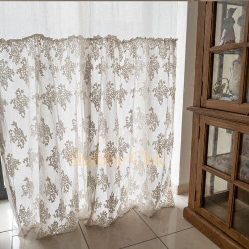 Alternative view of Chez Moi Rideau Rinascimento Flora 140x300 Vintage Fango