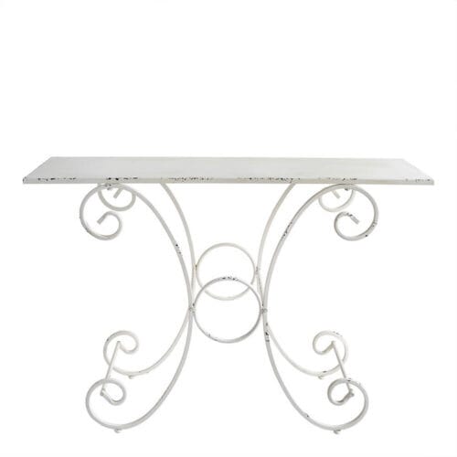 Alternative view of Mesa de jardín rectangular blanca Mathilde M Champêtre