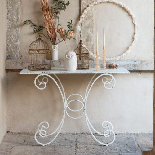 Mesa de jardín rectangular blanca Mathilde M Champêtre