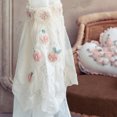 Blanc Mariclo Embrasse fermatenda color avorio con fiori 10x55