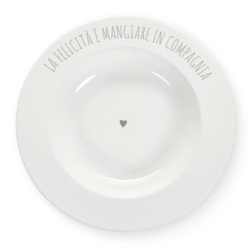 Nuvole di Stoffa Assiette creuse en porcelaine avec dédicace de la collection My Home