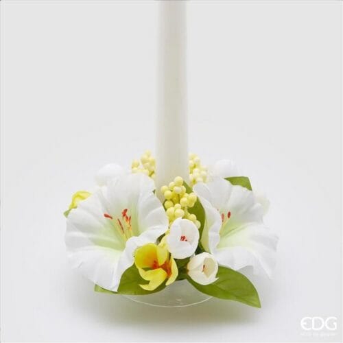 EDG Girocandela Petunia bianca artificiale ∅ 16 cm
