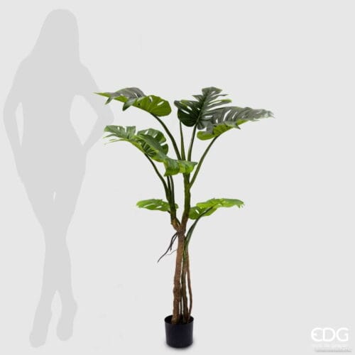 Alternative view of EDG Pianta artificiale Monstera Slim con vaso H 130 cm 8 foglie
