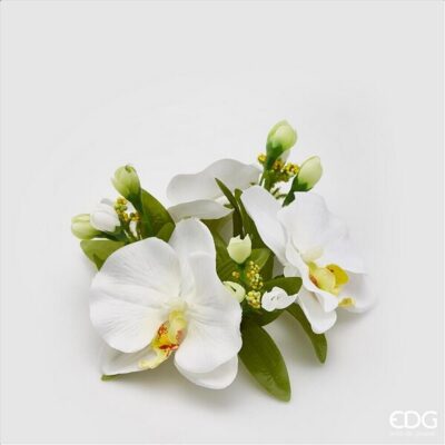 EDG Girocandela di orchidee bianche artificiale ∅ 12 cm