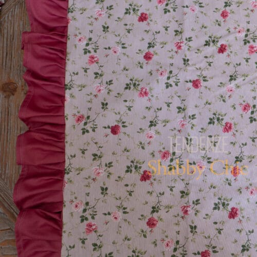 LAtelier 17 Tovaglia resinata in cotone a fiorellini con balza rosa 3 dimensioni 3