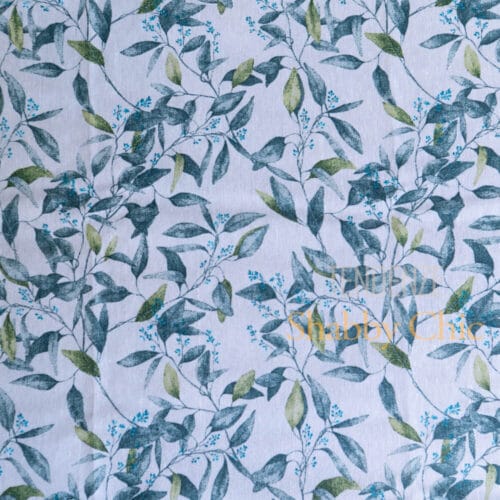 Tovaglia resinata con foglie e balza blu 4