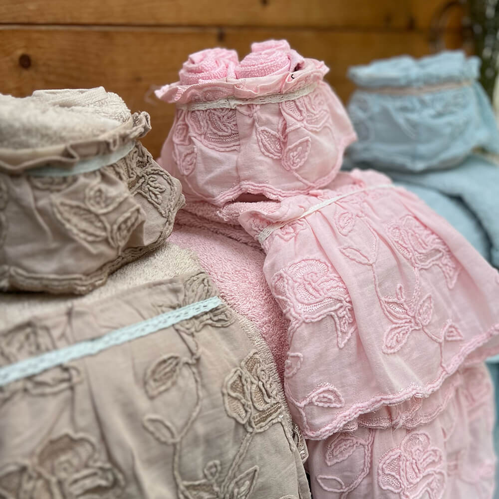 Cestino Con Uncinetto E 4 Lavette In Cotone – Colore Marine, Ideale Per Cucina O Bagno - copertina