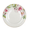 Luxe Lodge Juego de 2 platos de postre de cerámica con decoración floral borde dorado ∅ 19,5 cm
