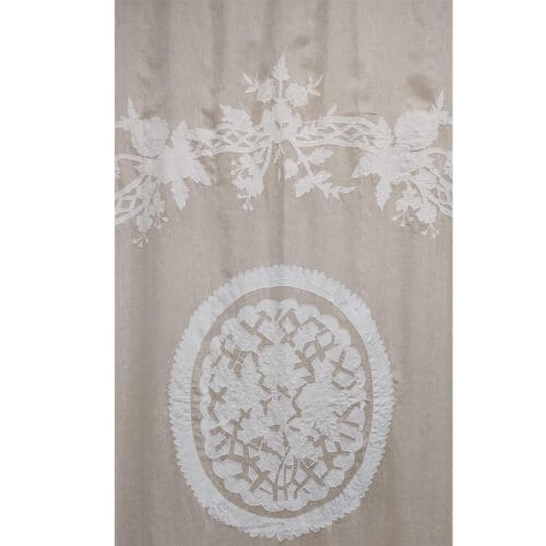 Rideau en lin Penelope avec rosace centrale blanche 150x290 – Image 2