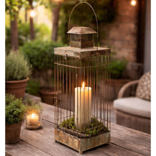 Nuvole di Stoffa Cage métallique vintage Herbarium H 59 cm