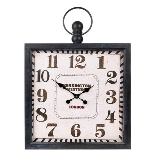 Nuvole di Stoffa Orologio da parete quadrato con scritta vintage H 84 cm
