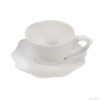 Tasse à café et soucoupe en porcelaine blanche Romy