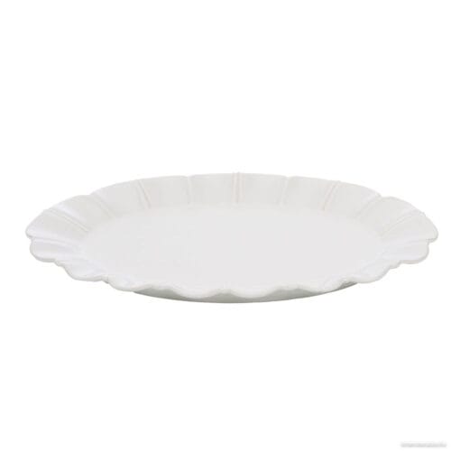 Alternative view of Bandeja de porcelana blanca con adornos en relieve Romy