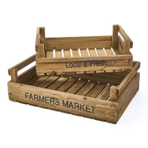 Nuvole di Stoffa Boîte à fruits frais décorative en bois - 2 tailles