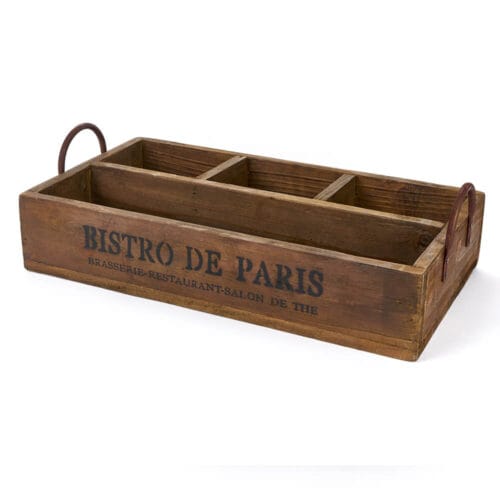 Nuvole di Stoffa Portautensili in legno con 4 scomparti e maniglie Bistro de Paris