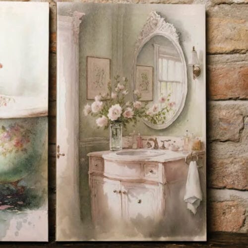 Nuvole di Stoffa Toile aquarelle vintage Lavabo 22x35