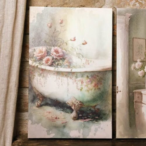 Nuvole di Stoffa Toile vintage Baignoire de bain 22x35