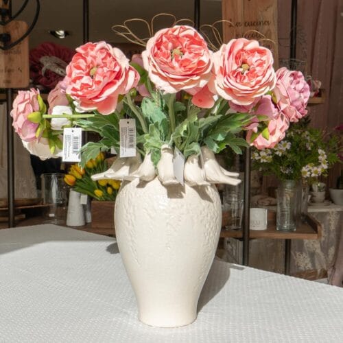 EDG Vaso in ceramica avorio con colombine H 33 cm - immagine 2