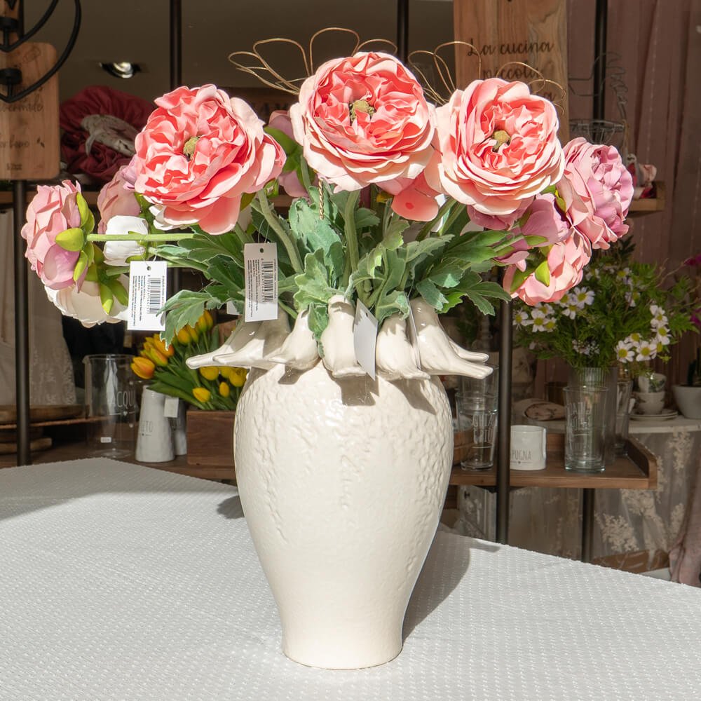 EDG Vaso in ceramica avorio con colombine H 33 cm - immagine 2