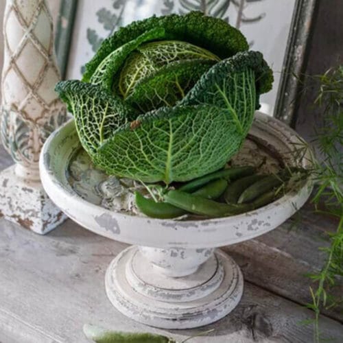 Alternative view of Blanc Mariclo Alzatina shabby chic con rosone centrale Ø 31 cm