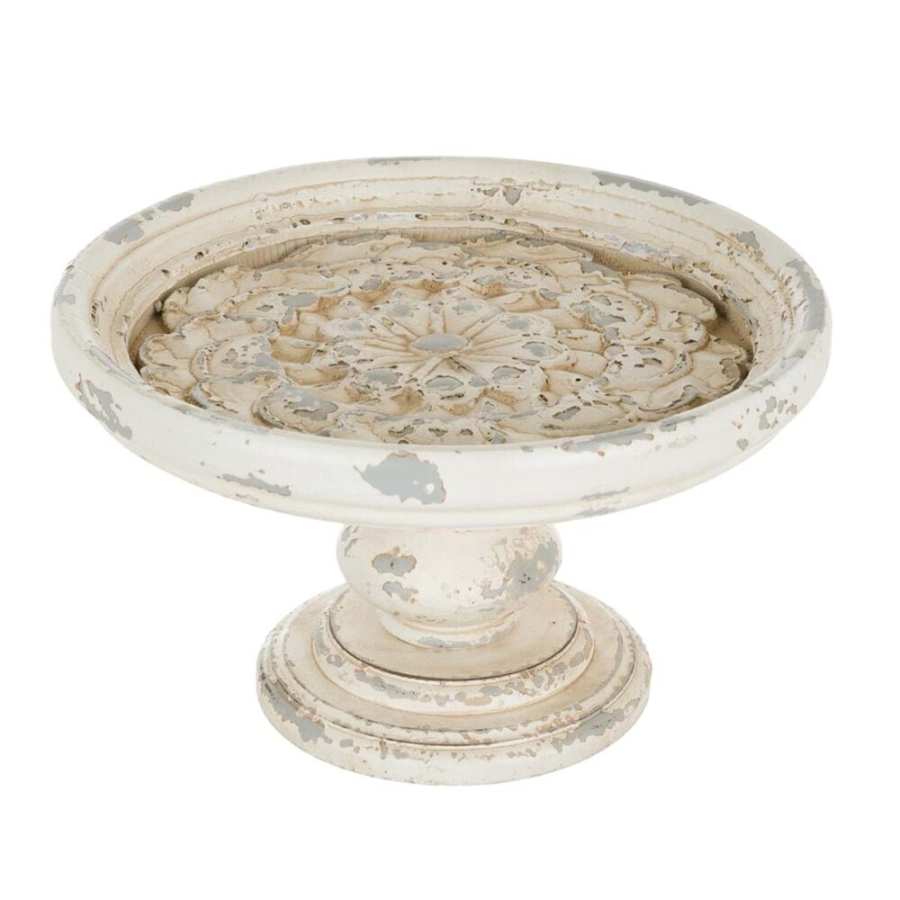 Blanc Mariclo Alzatina shabby chic con rosone centrale Ø 31 cm