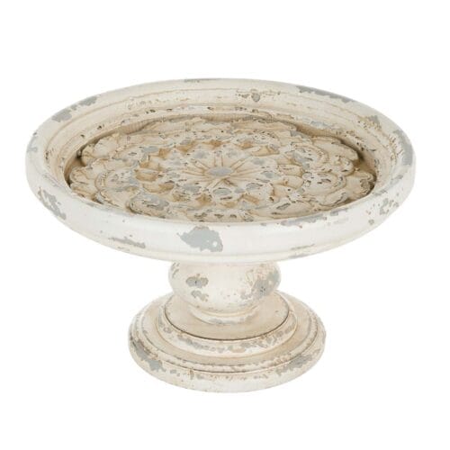 Blanc Mariclo Alzatina shabby chic con rosone centrale Ø 31 cm