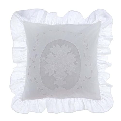 Blanc Mariclo Cuscino ricamato bianco 45x45