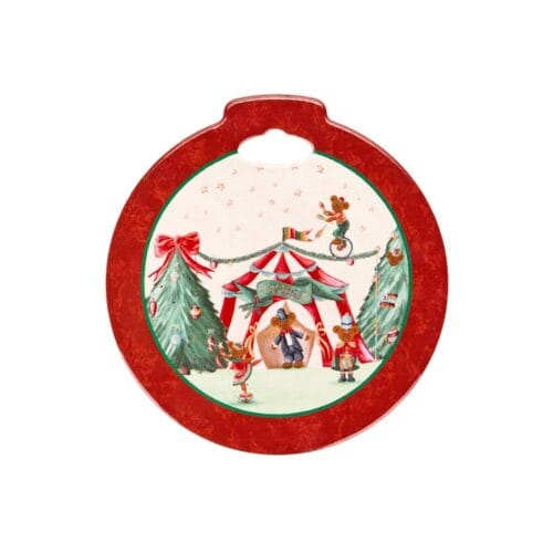 Sottopentola in porcellana decorata circo e orsetti giocolieri