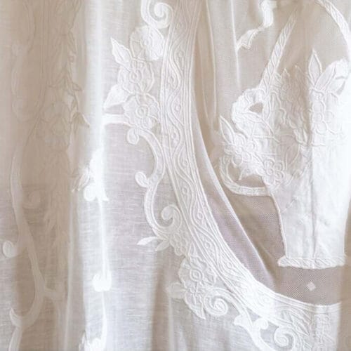 Alternative view of Blanc Mariclo Tenda in lino ricamata Dentelle 140x290