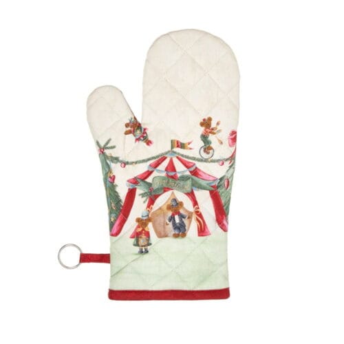 Nuvole di Stoffa Guantone double face Circo e Giocolieri Bear Wonderland 19x32