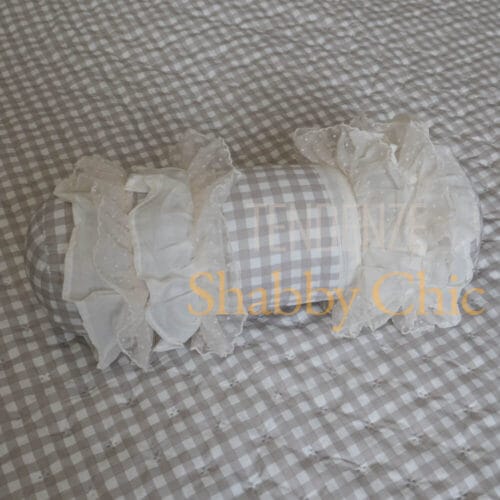 L'Atelier 17 Pouf imbottito a fantasia vichy Carina beige