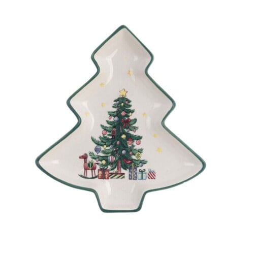 Set 2 ciotole natalizie in ceramica a forma di albero di natale 1