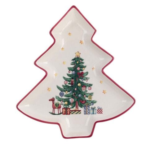Alternative view of Set 2 ciotole natalizie in ceramica a forma di albero di natale Blanc Mariclo