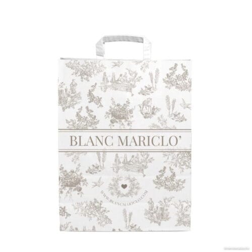 Shopper in carta stampa Toile de Jouy Blanc Mariclo