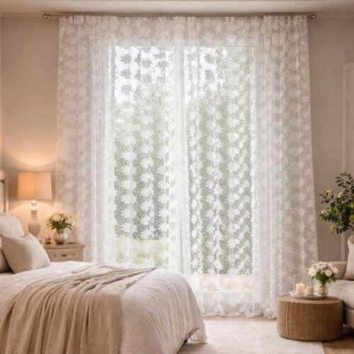 tenda con passante in pizzo provenza Chez Moi