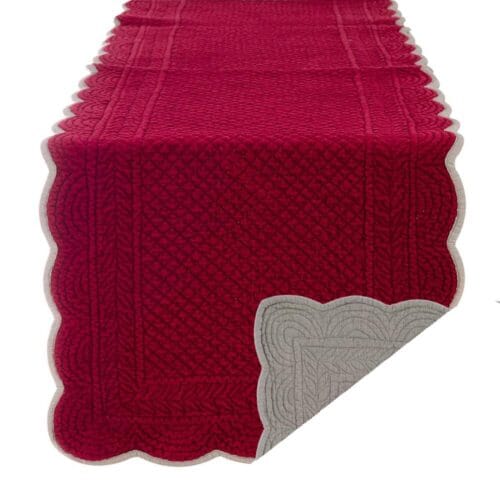 Runner in boutis rosso Carmen Blanc Mariclo