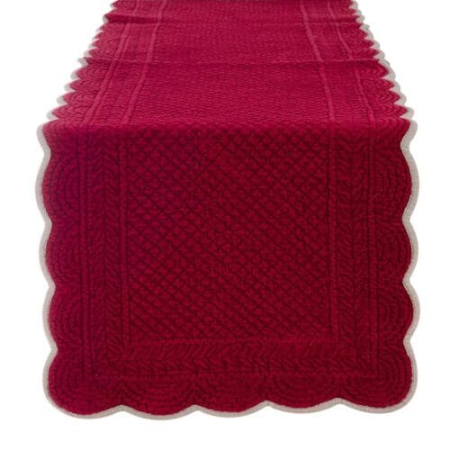 runner in velluto rosso bicolore carmen blanc mariclo