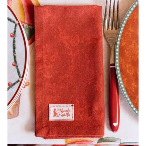 Nuvole di Stoffa Tovagliolo natalizio rosso Bear Wonderland 42x42