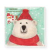 Paquet de 12 serviettes en forme d'ours polaire 33x33