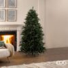 albero di Natale artificiale PINO CRISTALLO di EDG Enzo De Gasperi, alto 180 cm, con 1010 rami in PE e 781 rami in PVC, ignifugo e smontabile in 3 pezzi.