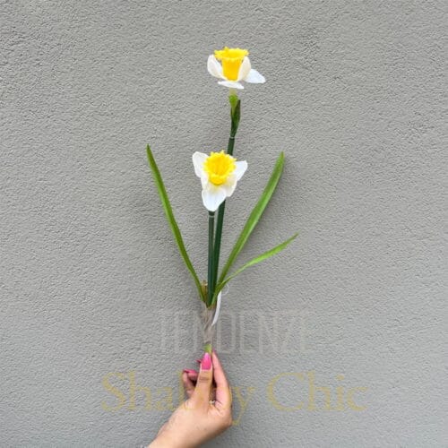 EDG Ramo di narciso con 2 fiori e foglie H 43 cm