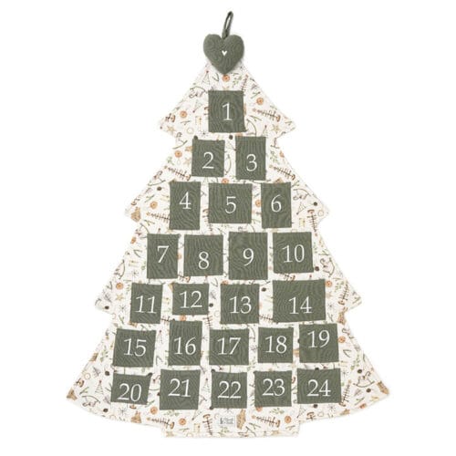 calendario dellavvento in tessuto a forma di albero di natale