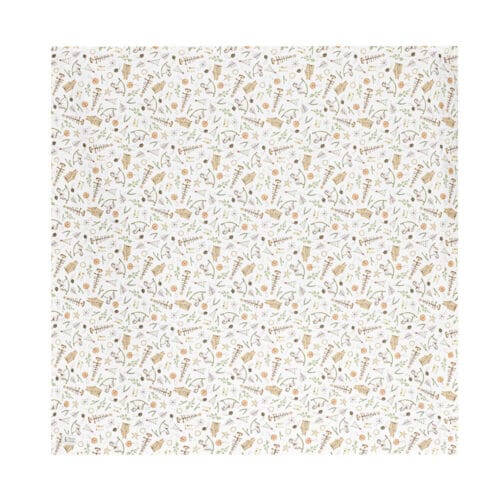 Centrotavola natalizio in cotone della collezione Ricordi di Nuvole di Stoffa, 100x100 cm, con motivo natalizio