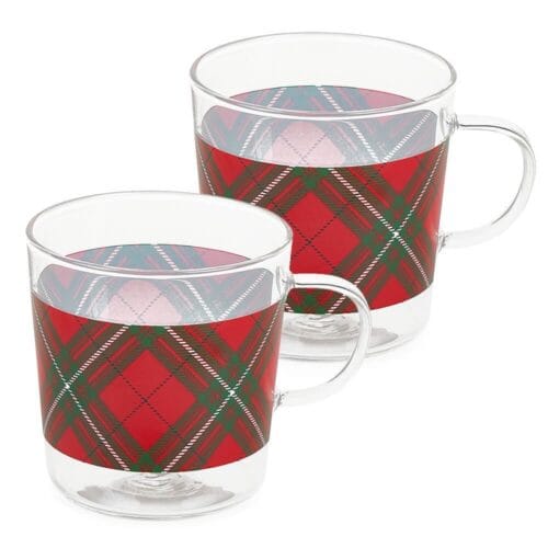 Nuvole di Stoffa Set 4 Mug in vetro borosilicato Collezione Cartolina di Natale 350 ml