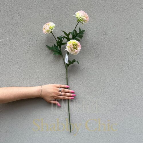 EDG Dalia artificiale Verde e Rosa 3 rami e foglie H 64 cm