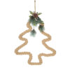 Decorazione a forma di albero in corda, 49x37 cm, della collezione Ricordi di Nuvole di Stoffa, con dettagli naturali e gancio per appenderla facilmente. Perfetta per creare un'atmosfera natalizia calda e accogliente.