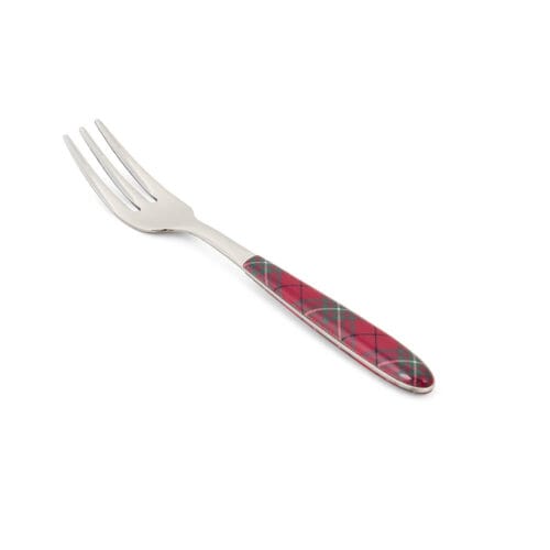 Alternative view of Set di 6 forchettine in Acciaio con Manico in Tartan "Cartolina di Natale" Nuvole di Stoffa