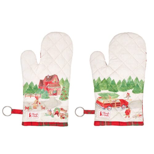 Guantone da cucina "Cartolina di Natale" Nuvole di Stoffa 19x32 - 2 versioni