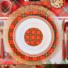 servizio piatti in tartan porcellana