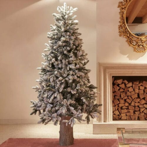 Albero di Natale Pino Merano innevato con 550 luci LED, altezza 180 cm